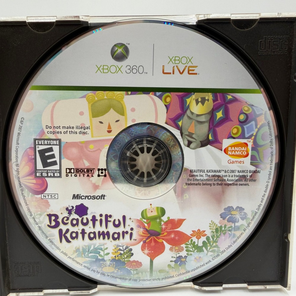 Beautiful Katamari Microsoft Xbox 360 Video Game Disc Only Namco Bandai 2007